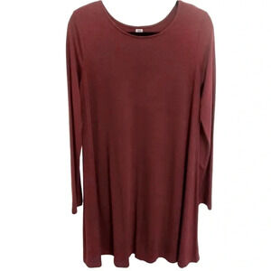 Old Navy Maroon Long Sleeve Tunic/Dress Size L